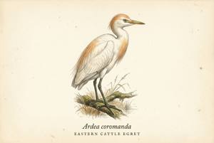 Eastern Cattle-Egret illustration