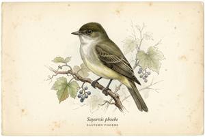 Eastern Phoebe illustration