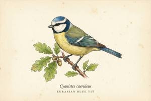 Eurasian Blue Tit illustration
