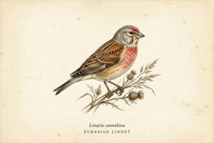 Eurasian Linnet illustration