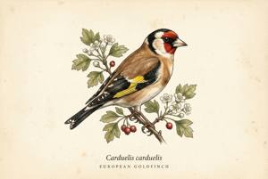 European Goldfinch illustration