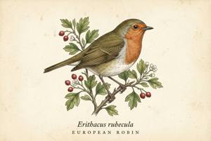 European Robin illustration