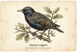 European Starling illustration