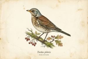 Fieldfare illustration