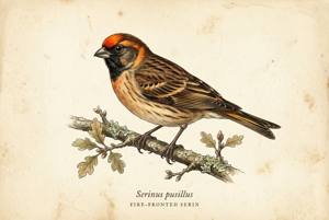 Fire-fronted Serin illustration