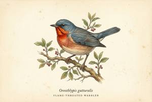 Flame-throated Warbler illustration
