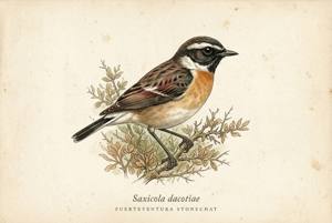 Fuerteventura Stonechat illustration