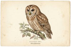 Fulvous Owl illustration