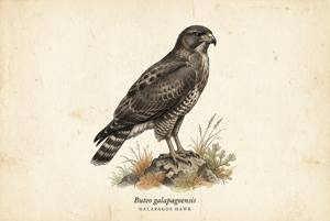 Galapagos Hawk illustration