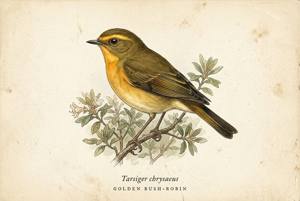 Golden Bush-Robin illustration