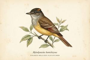 Golden-bellied Flycatcher illustration