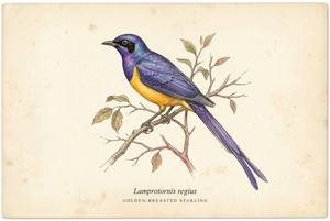 Golden-breasted Starling illustration