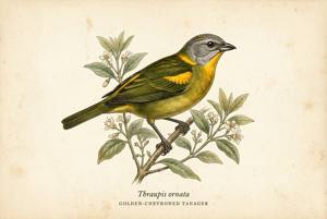 Golden-chevroned Tanager illustration