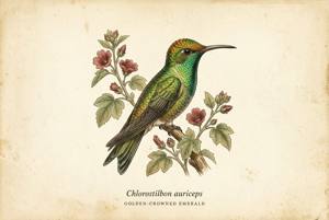 Golden-crowned Emerald illustration