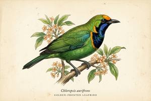 Golden-fronted Leafbird illustration