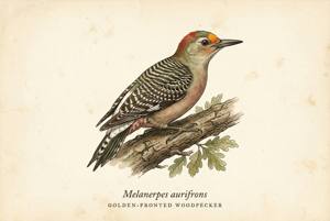 Golden-fronted Woodpecker illustration