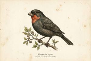Grand Cayman Bullfinch illustration