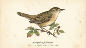 Gray's Grasshopper Warbler illustration