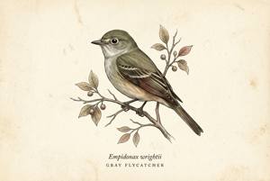 Gray Flycatcher illustration