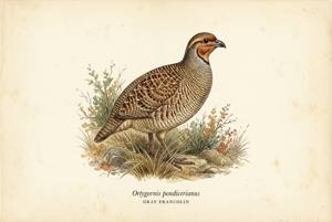 Gray Francolin illustration