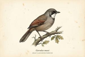 Gray Laughingthrush illustration