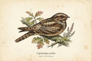 Gray Nightjar illustration