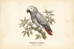 Gray Parrot illustration