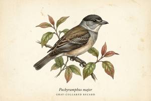 Gray-collared Becard illustration