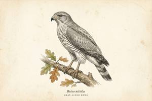 Gray-lined Hawk illustration