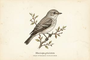 Gray-streaked Flycatcher illustration