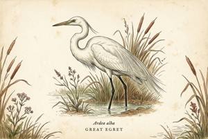 Great Egret illustration