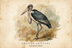 Greater Adjutant illustration