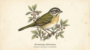 Green-backed Sparrow illustration