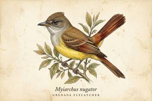 Grenada Flycatcher illustration