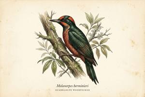 Guadeloupe Woodpecker illustration