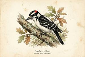 Hairy Woodpecker illustration