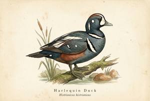 Harlequin Duck illustration