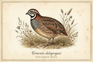 Harlequin Quail illustration
