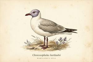 Hartlaub's Gull illustration