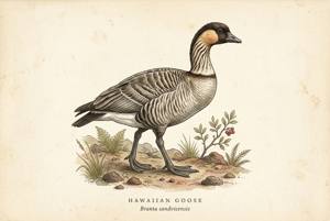 Hawaiian Goose illustration
