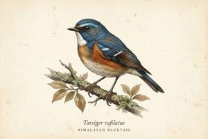 Himalayan Bluetail illustration