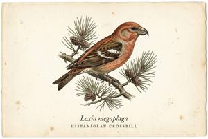 Hispaniolan Crossbill illustration