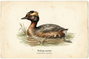 Horned Grebe illustration