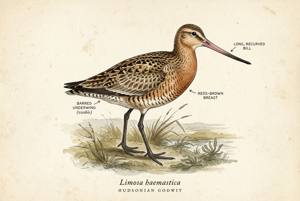 Hudsonian Godwit illustration