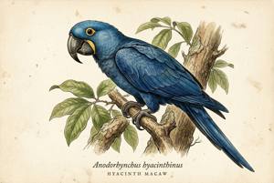 Hyacinth Macaw illustration