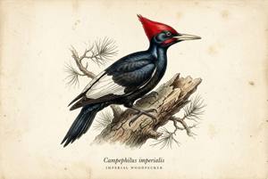 Imperial Woodpecker illustration