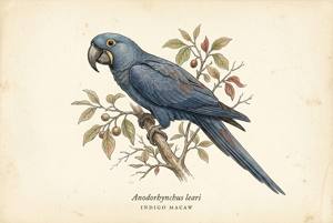 Indigo Macaw illustration