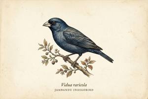 Jambandu Indigobird illustration