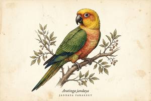 Jandaya Parakeet illustration