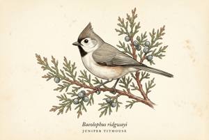 Juniper Titmouse illustration